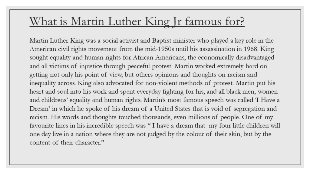 homework help martin luther king