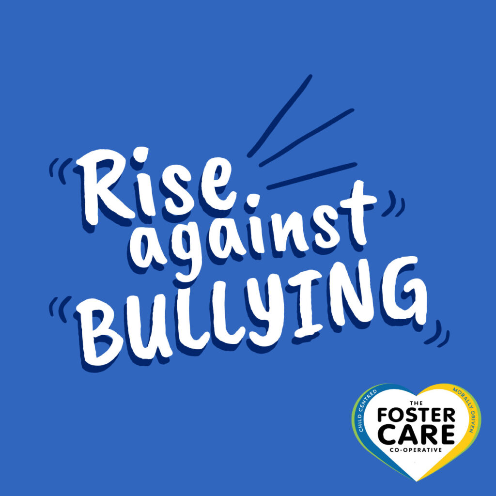 blue and white circle against bullying laptop sticker 1
