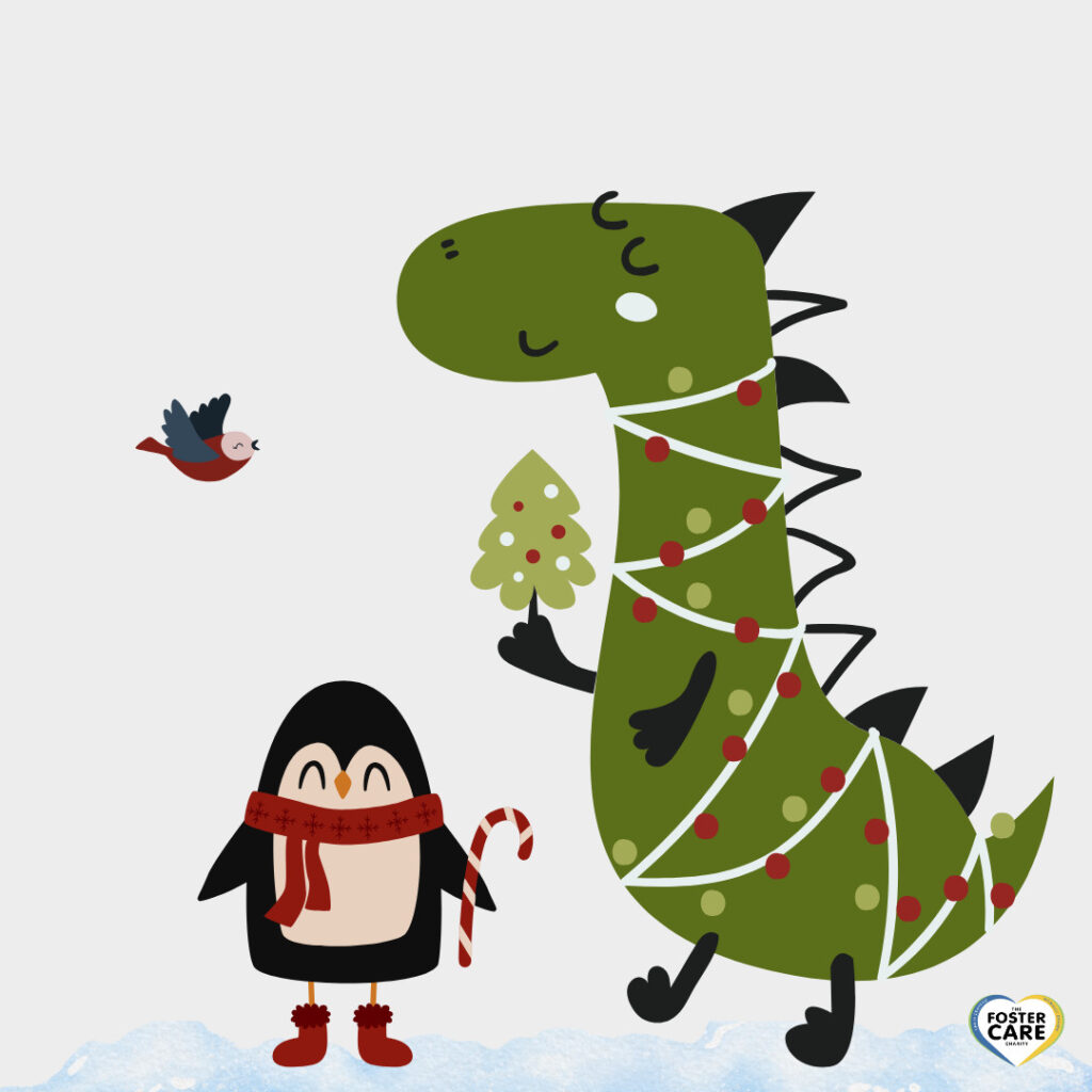 christmas dinosaur right